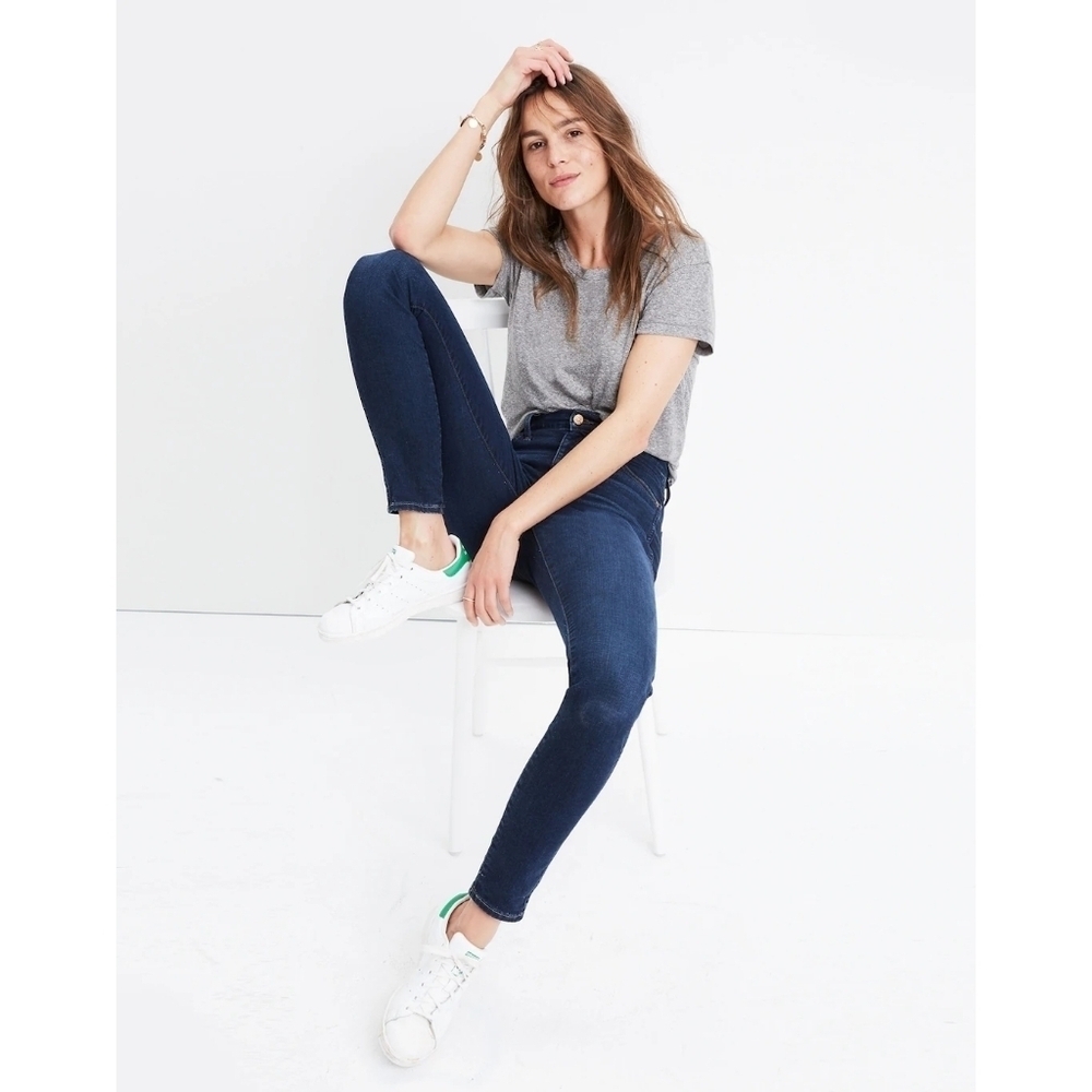 Madewell Jean Women 32 10 Inch High Rise Skinny Crop Hayes Dark Wash Denim